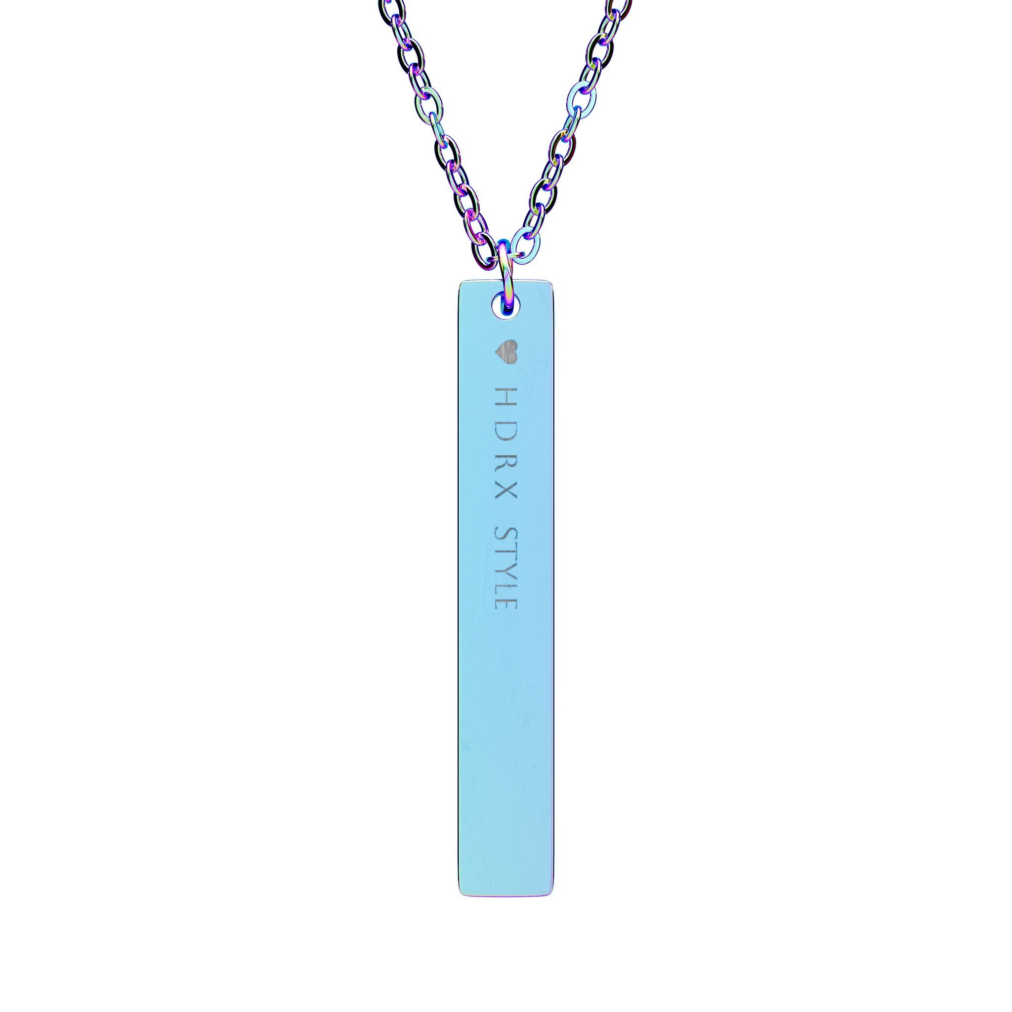 Engraved Vertical Bar Necklace